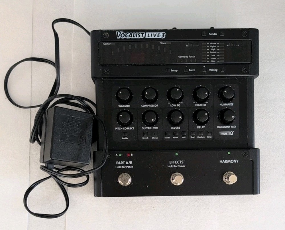 Digitech Vocalist Live 3 Vocal Multi Effects Processor Pedal + Power Supply