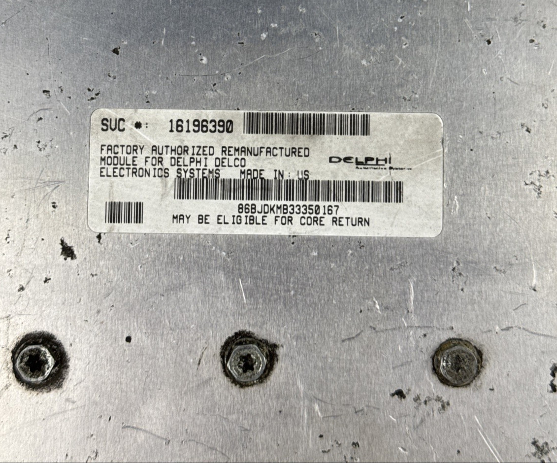 1994 1995 1996 Chevrolet 30 G30 OEM Transmission Control Module TCM 16196390