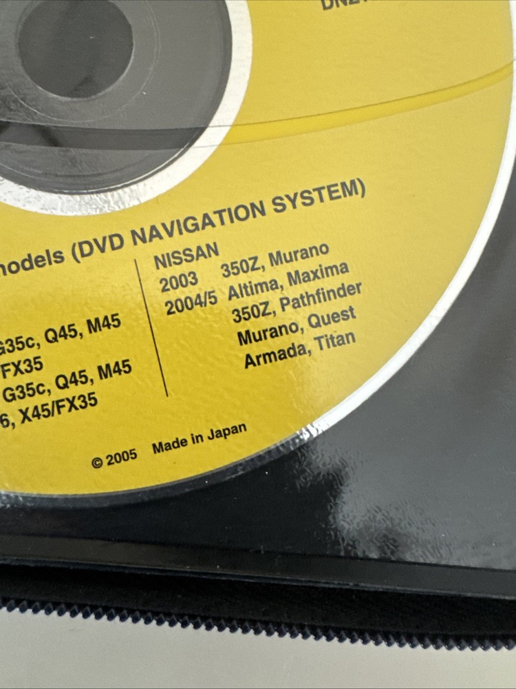 Nissan Infinity Navigation Update Program CD-ROM (See below for applications)