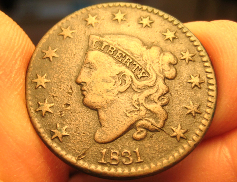 1831 LARGE CENT ~ Large Letters ~ Fine+