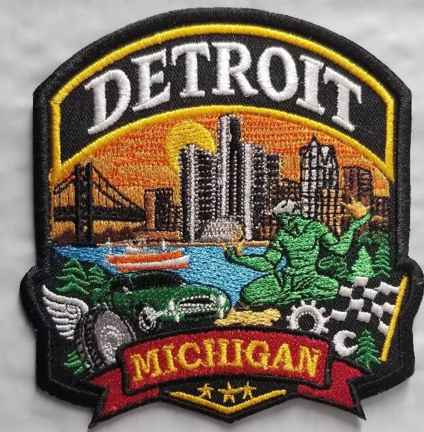 Detroit Michigan Embroidered Patch approx 3.75"
