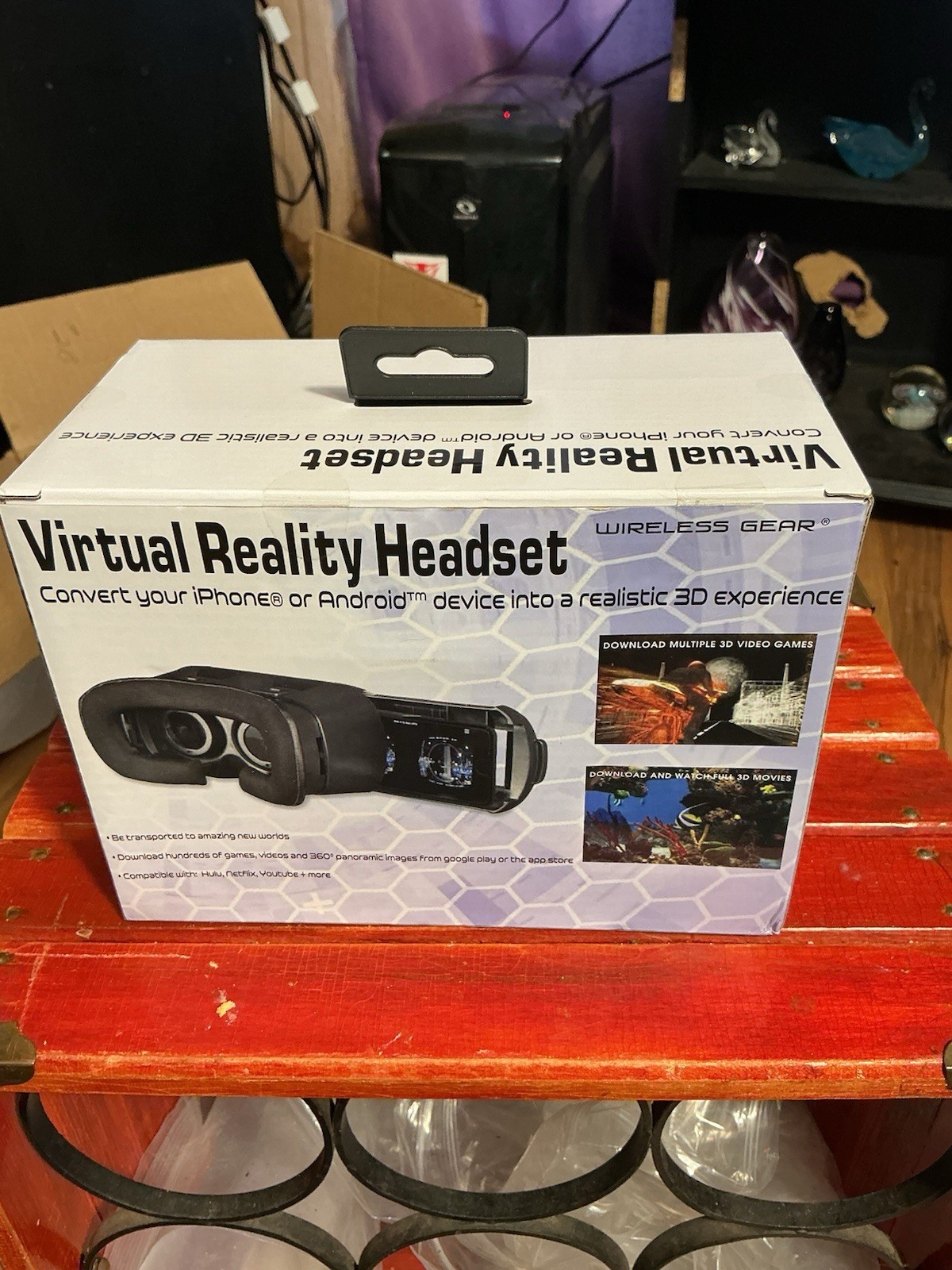 Wireless Gear Virtual Reality Headset G0391 iPhone Android 3D VR Viewer