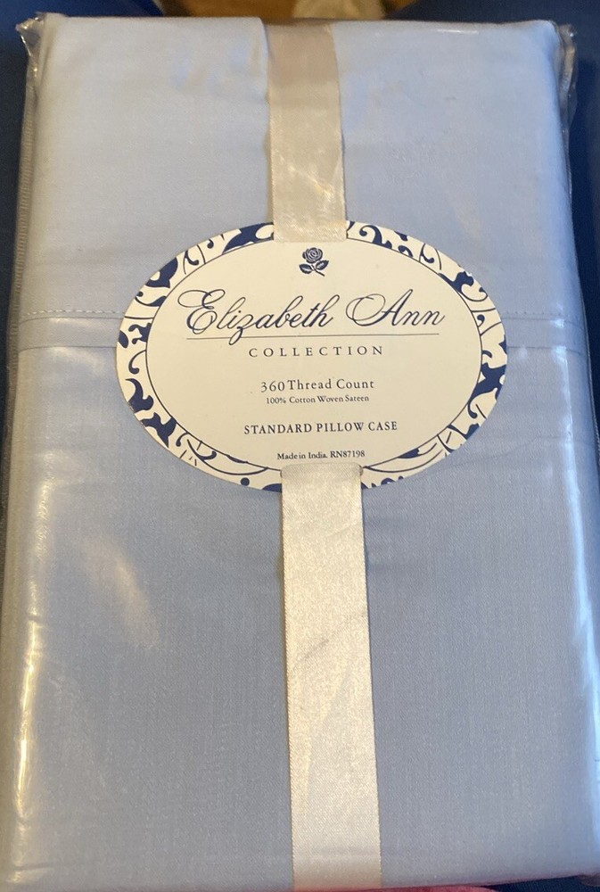 Elizabeth Ann Collection 100% Cotton 360 Threadcount  2 Standard Pillowcases DWR