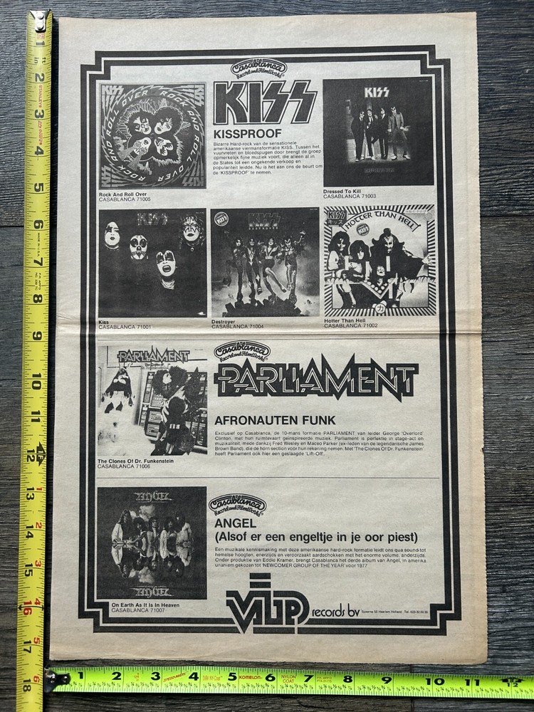 KISS Ad Advert Mini Poster Rock And Roll Over Holland 11x17 Vintage Kiss Aucoin