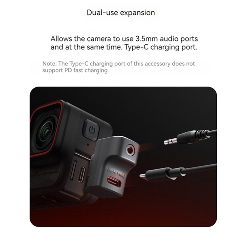 Audio Adapter Microphone Adapter For Insta360 Ace/Ace Pro Action Camera