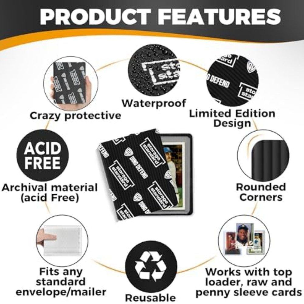 Ding Defend 110-Pack Trading Card Protector Shipping - 3.5 X 4.5 Inch Black