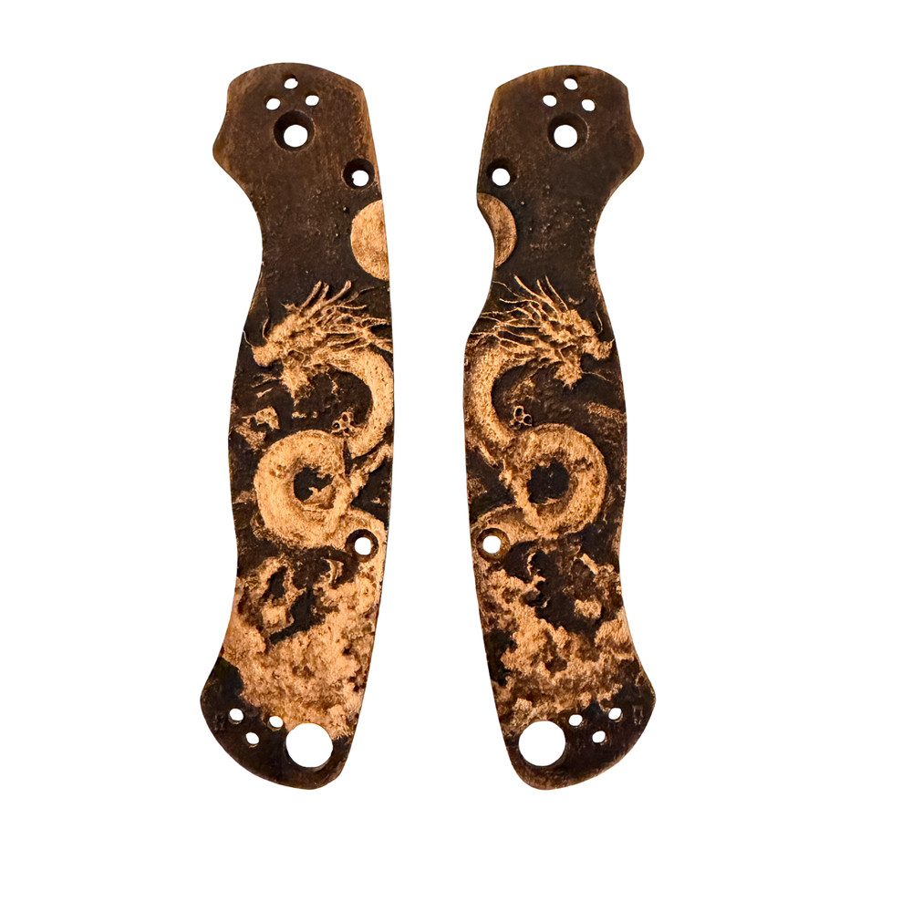 Japanese dragon maple scales for Spyderco Paramilitary 2