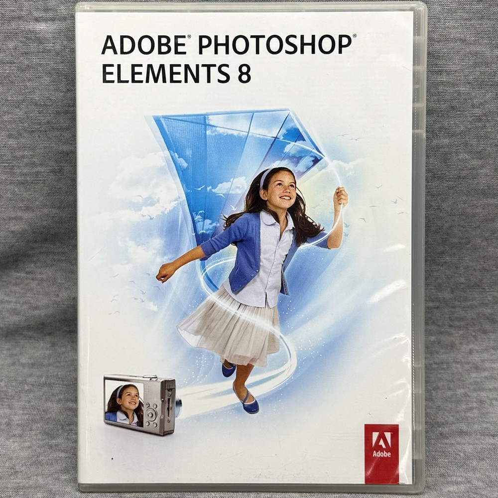 Adobe Photoshop Elements 8 w/ Serial Number (DVD-PC, 2009) Computer Software
