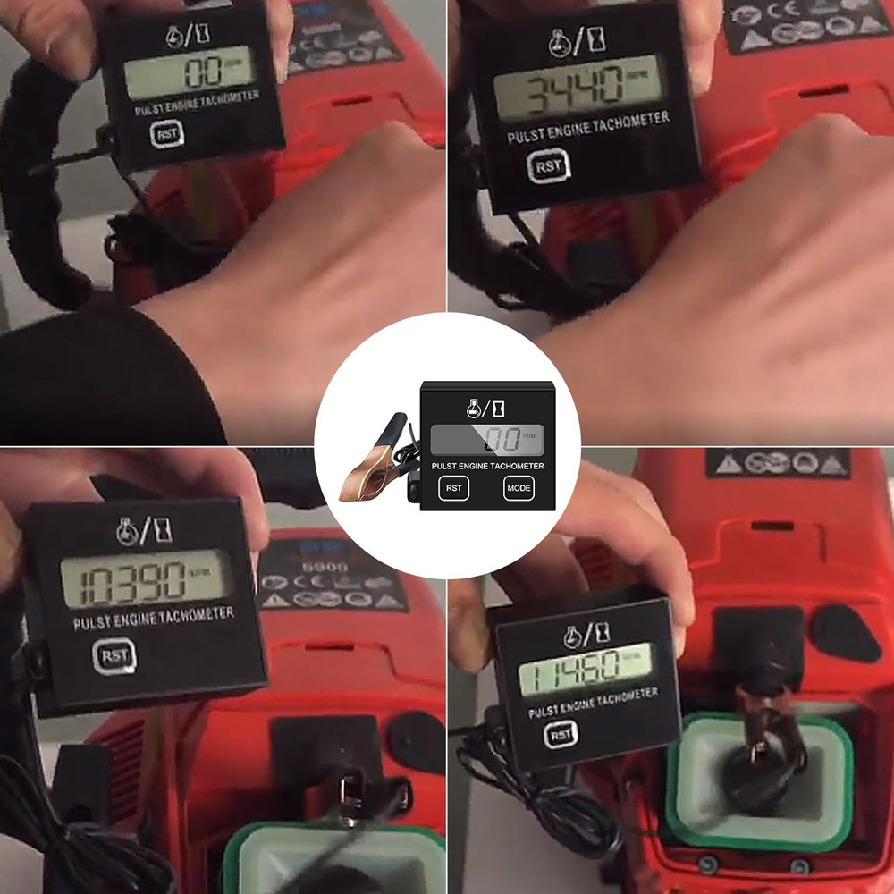 Small Digital Engine Inductive Tachometer Digital Chainsaw Replaceable Battery