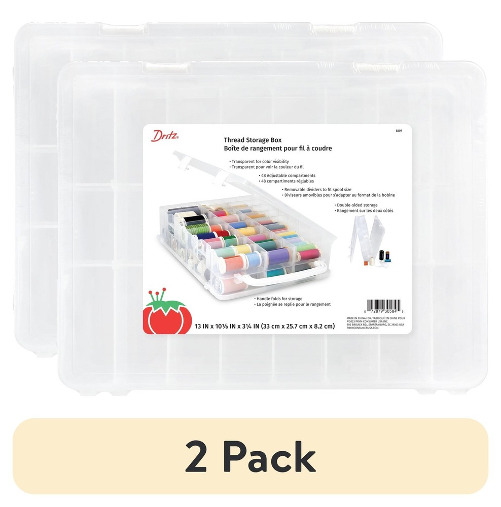 Thread Storage Box for 48 Spools W/ Compact Design & Easy Carry Portable