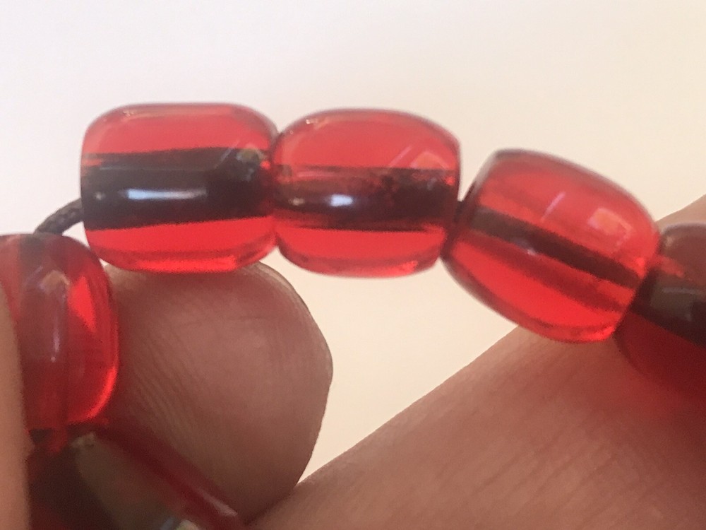 Amber Bakelite Catalin Prayer Beads (31 Beads), Mala.