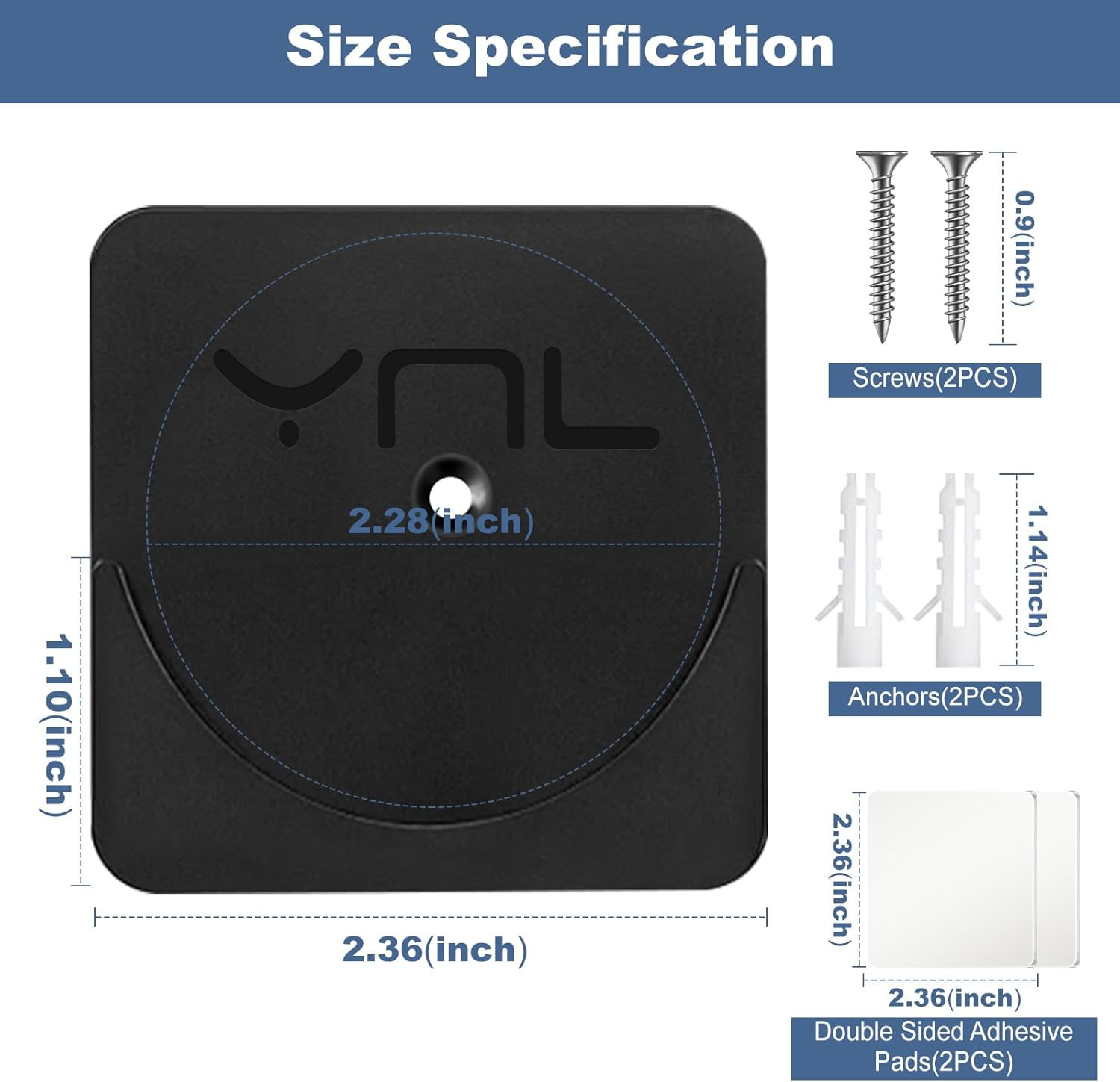 2 Pack Adhesive Shower Rod Holders, Black Transparent Rod Retainer | Never Fall