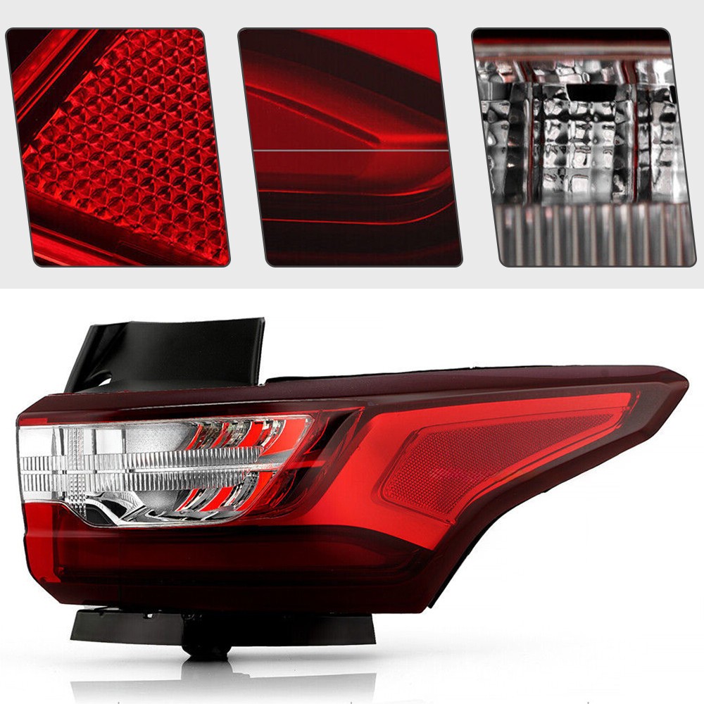 LED Tail Light For 2018-2021 Chevy Traverse Red/Clear Outer Right Passenger Side