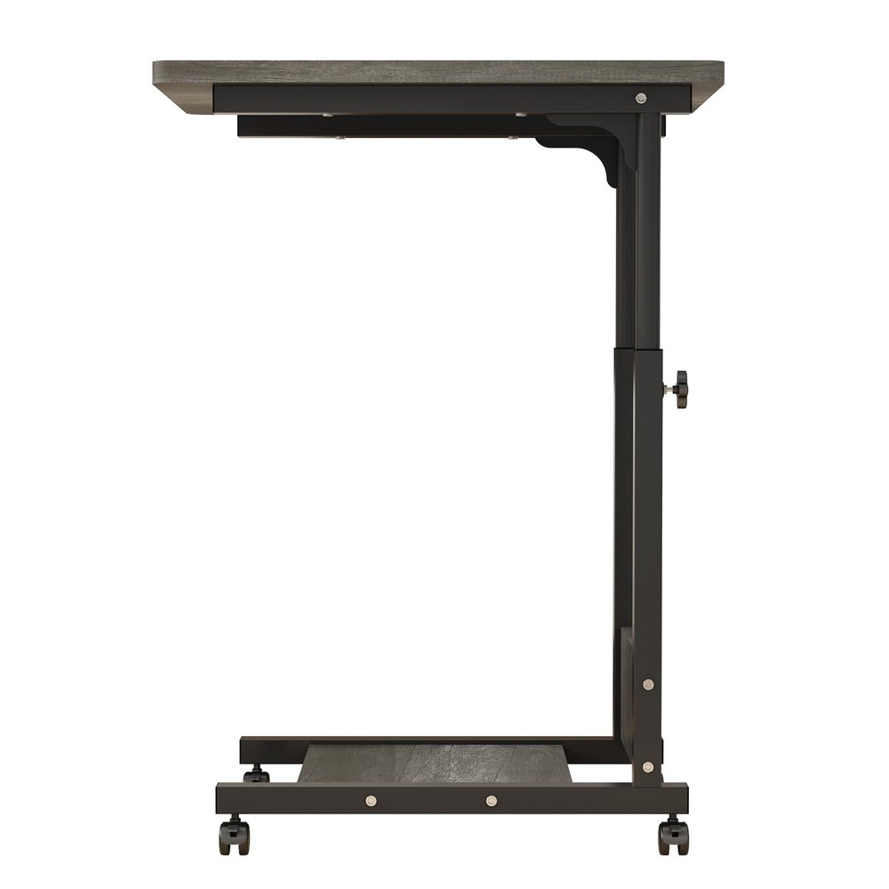 Adjustable Height C Table Sofa Side Bedside Table with Wheels, Hospital Bed T...