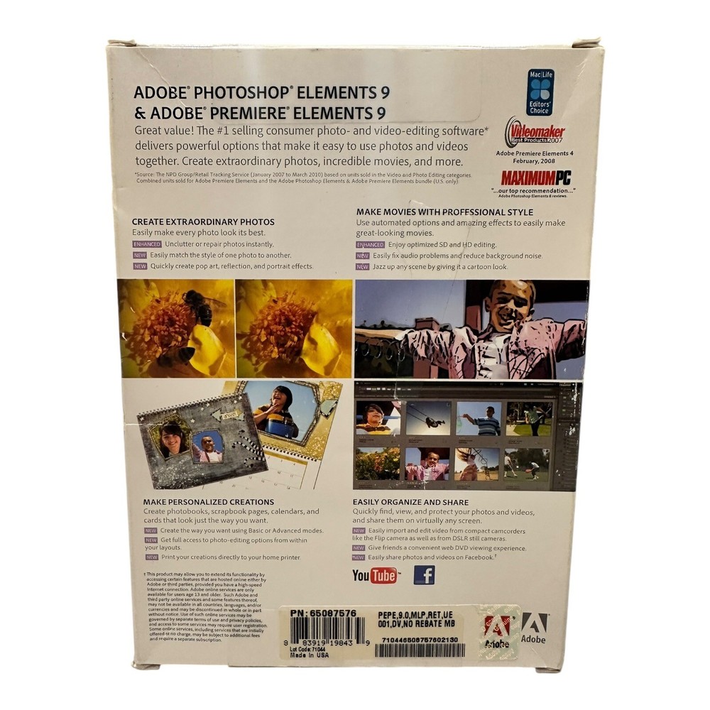 Adobe Photoshop Elements 9 & Adobe Premiere Elements 9 - Upgrade for PC, Mac