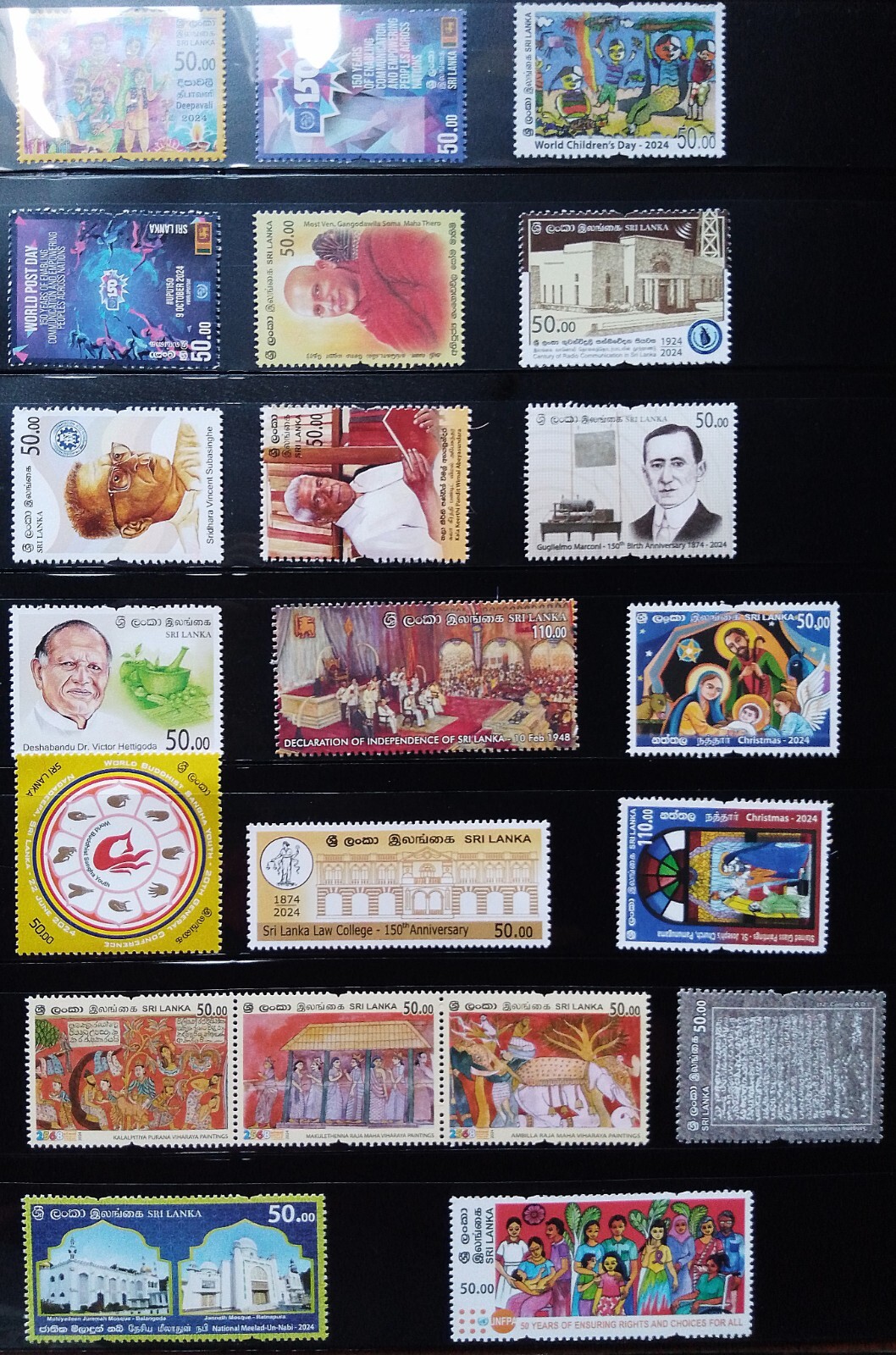Sri Lanka Stamps Collection 2024 Year Pack Ceylon 45 Stamps (24 Individual,3MS)