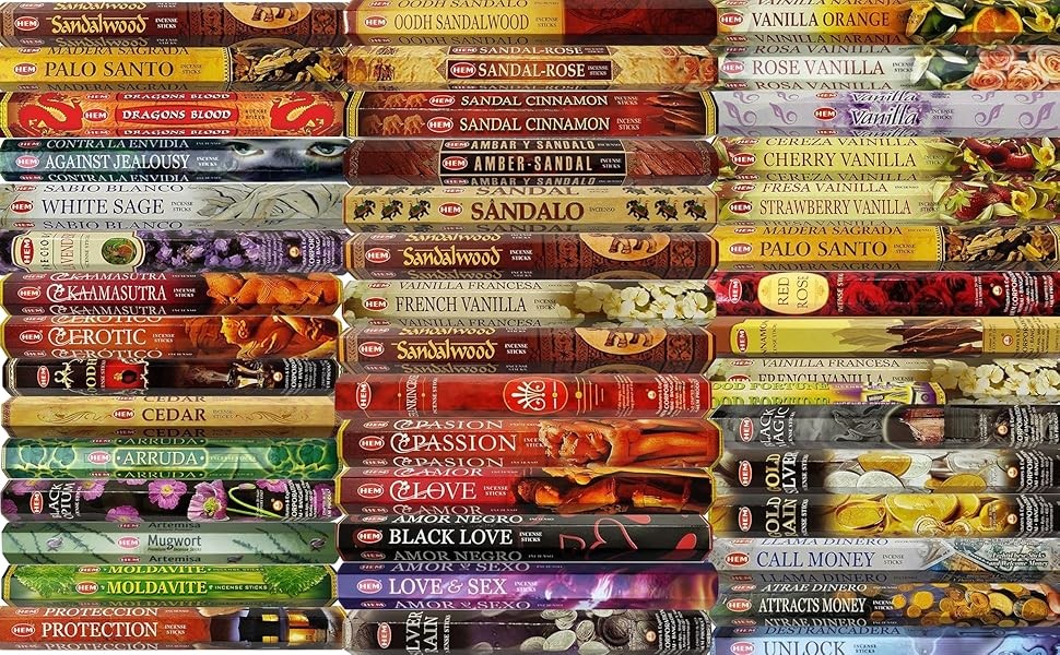Hem Incense -15 Box Best Variety Pack 20 Sticks Each - 300 Sticks -FREE HOLDER