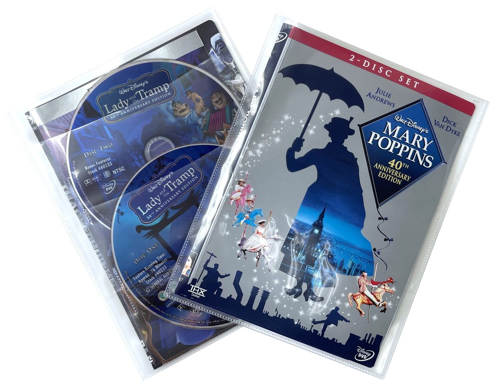 300 CheckOutStore Clear 2 Disc CPP Sleeves & DVD Booklet **1-3 DAYS