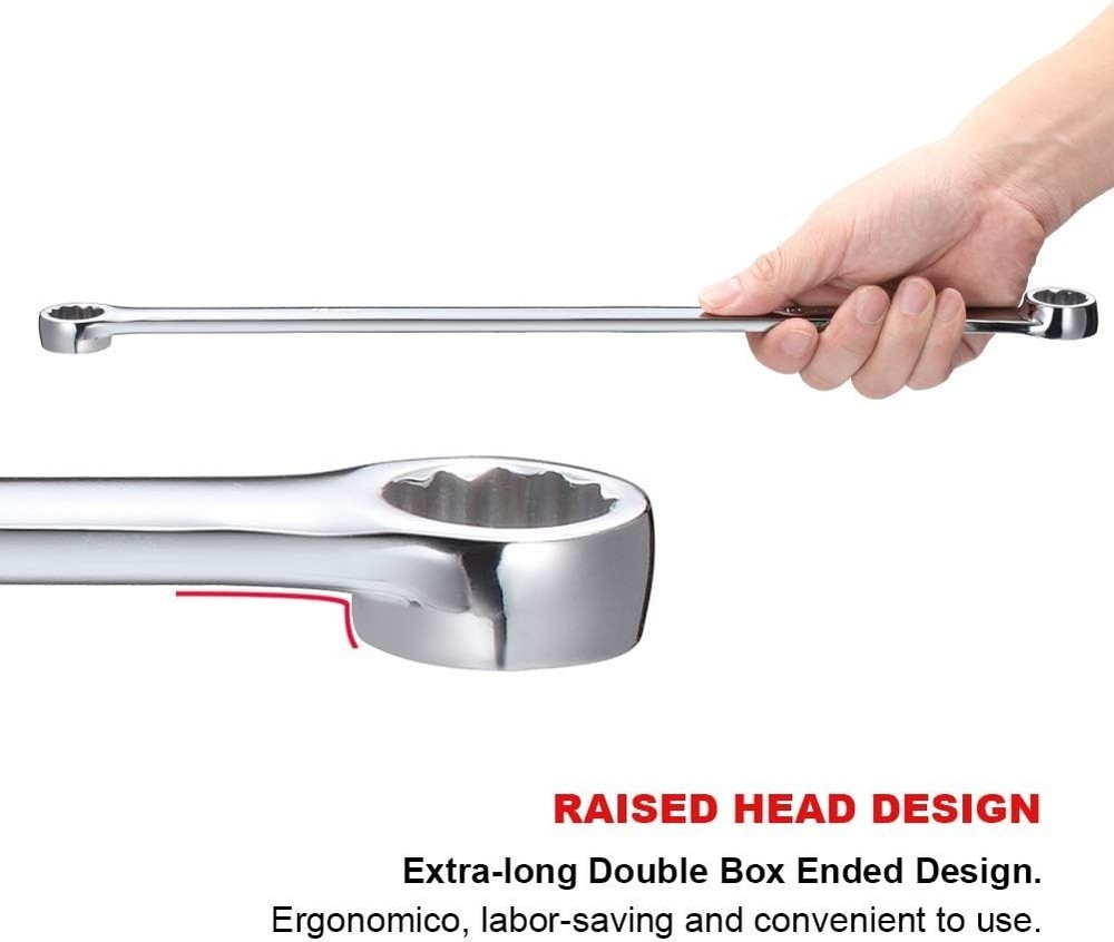 Extra Long Double Box End Wrench Set Chrome Vanadium Steel Aviation Wrenches...