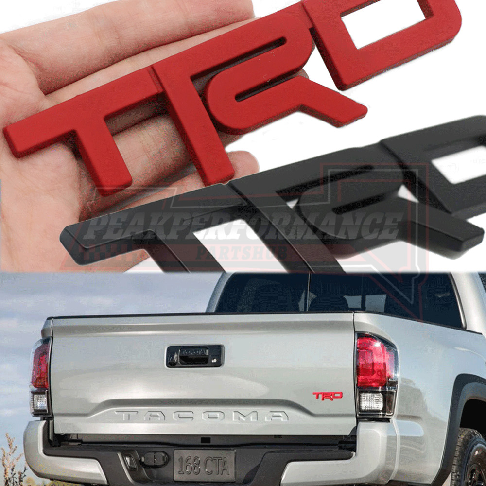 5" w/TRD Metal Tailgate Trunk Badge For Tundra 4Runner Tacoma Matte Red/Black