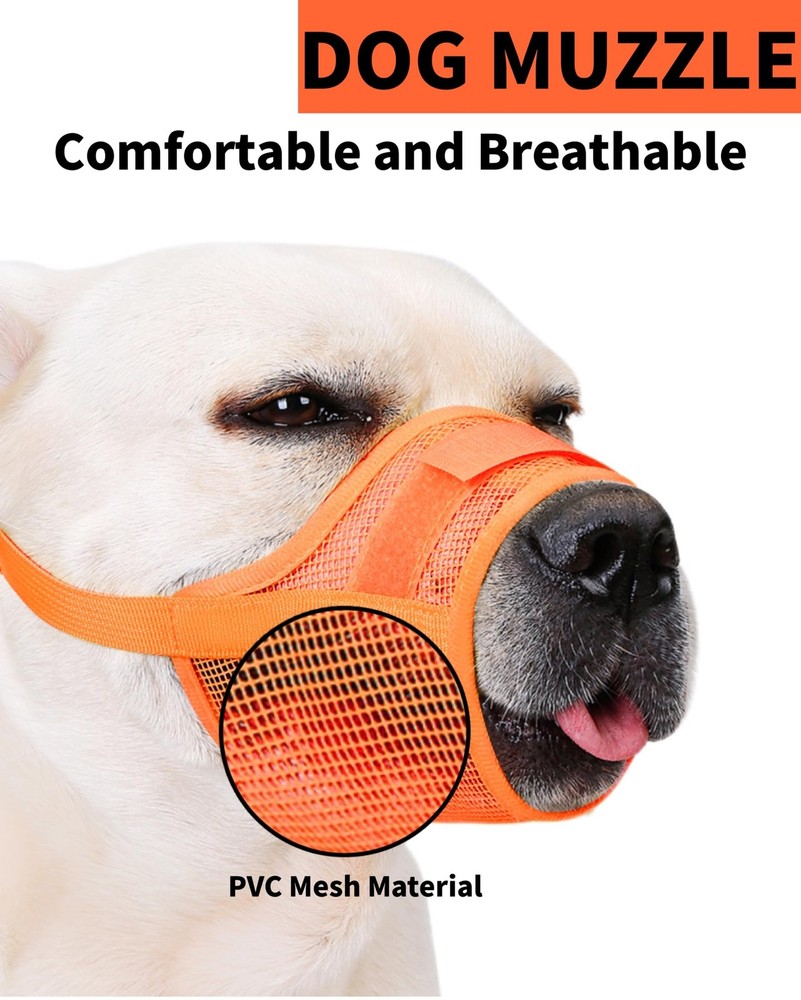 2-Pack Soft Mesh Dog Muzzle – Breathable & Adjustable, No-Bite and Escape-Pro...