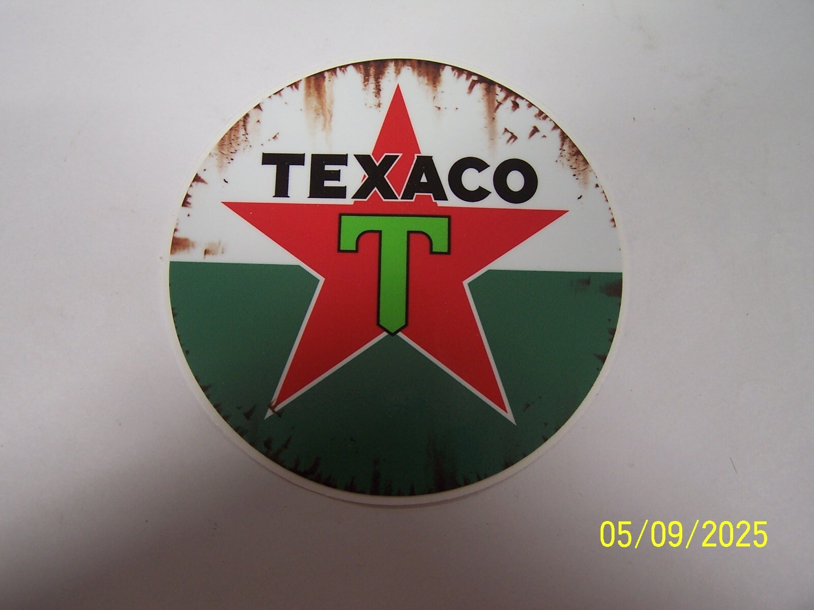 Texaco Gas & Oil Round Decal In 2 Sizes 4" & 6" Distressed