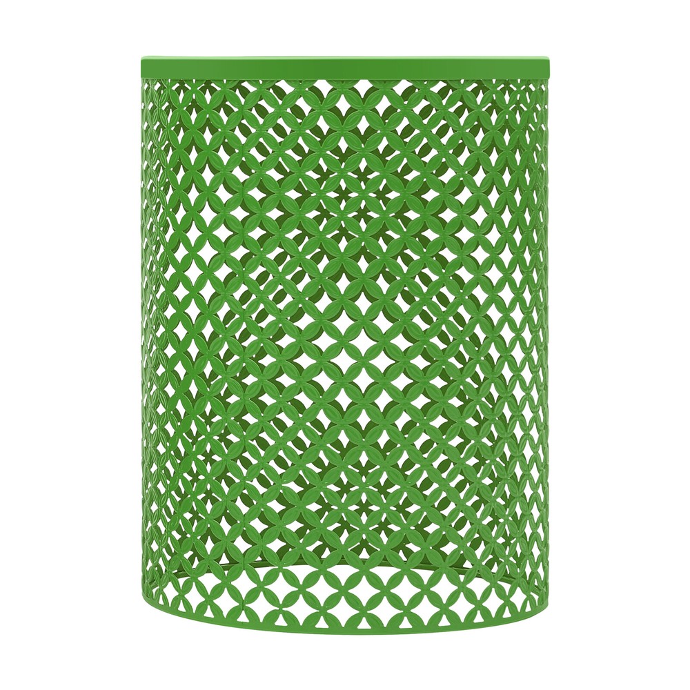 2PCS Green Side Table Metal Frame Accent Table Modern Openwork Pattern End Table