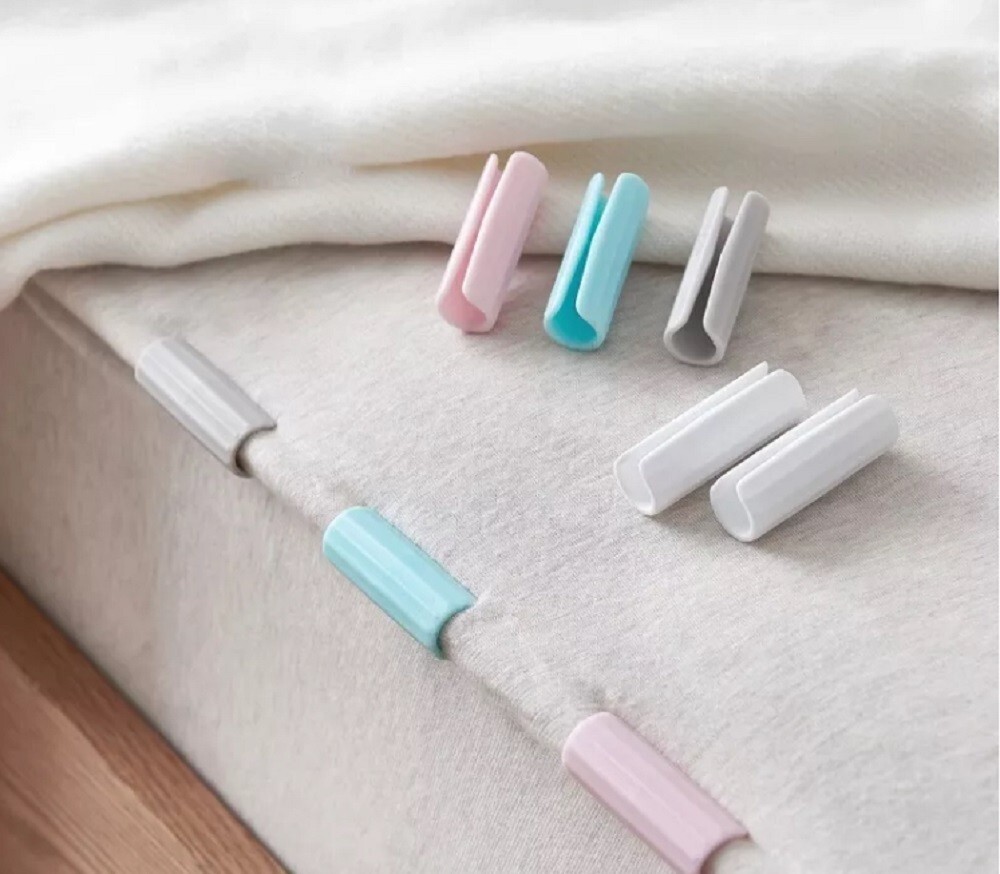 24-Piece Bed Sheet Holder Clips - Plastic Grippers Fasteners to Keep Sheets Snug