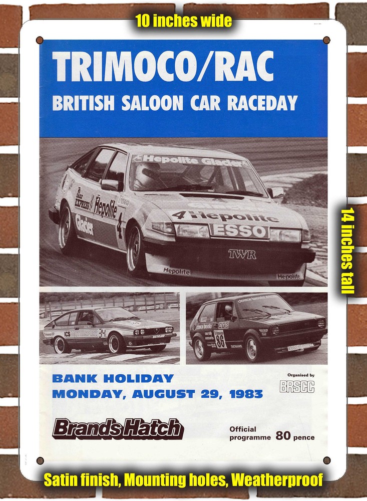 Metal Sign - 1983 Brands Hatch Circuit Racing Program - 10x14 inches
