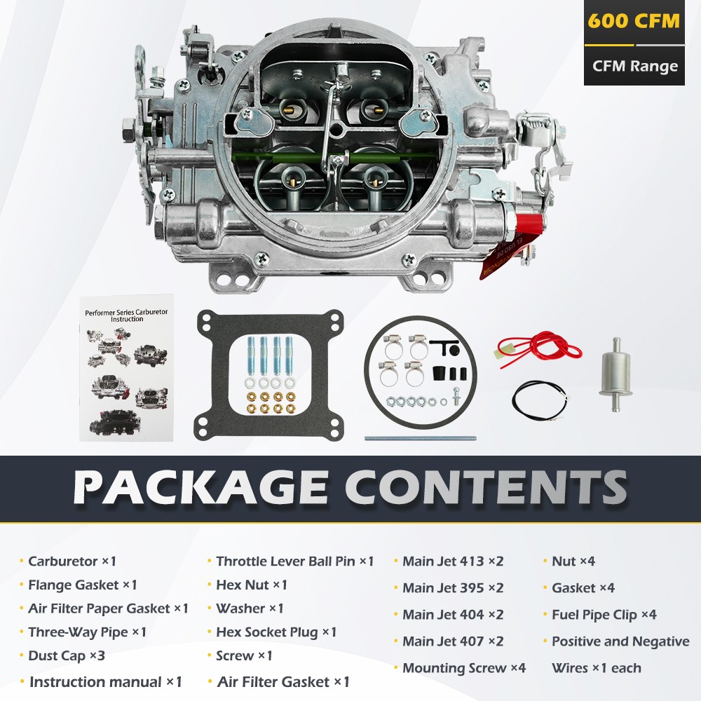 600 CFM 4 Barrel Carburetor For Edelbrock Performer Series 1405 Manual Choke