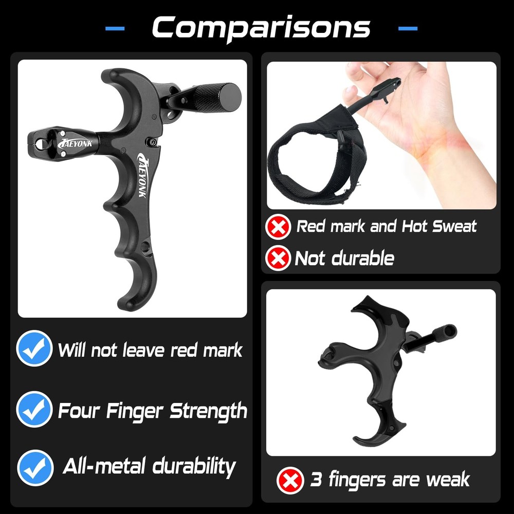 Best Bow Release for Compound Bow Aluminum 360Rotatable,Archery Trigger,for Both
