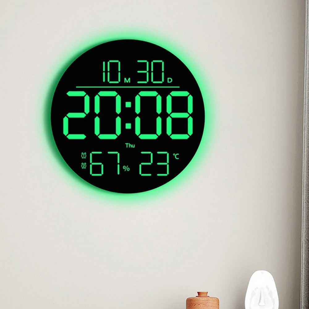 RGB Wall Clock with Remote Control Date Temp Humidity and Timer Function