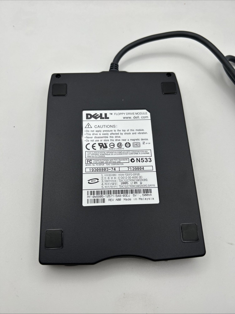 Dell 3.5" Floppy Drive Module Model: FD-05PUB External USB Used