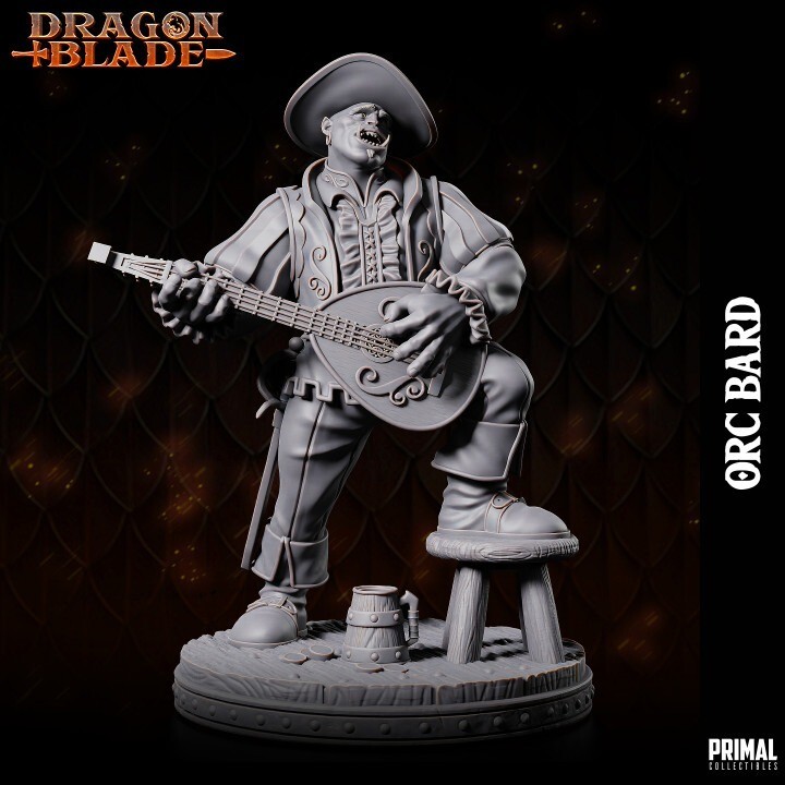 Dnd Orc Bard Dragonlance 32mm Scale TTRPG
