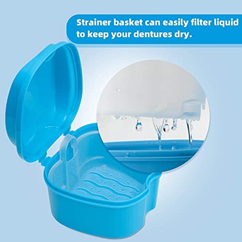 Denture Retainer Container Case Cleaning Denture Bath Box False Teeth Storage