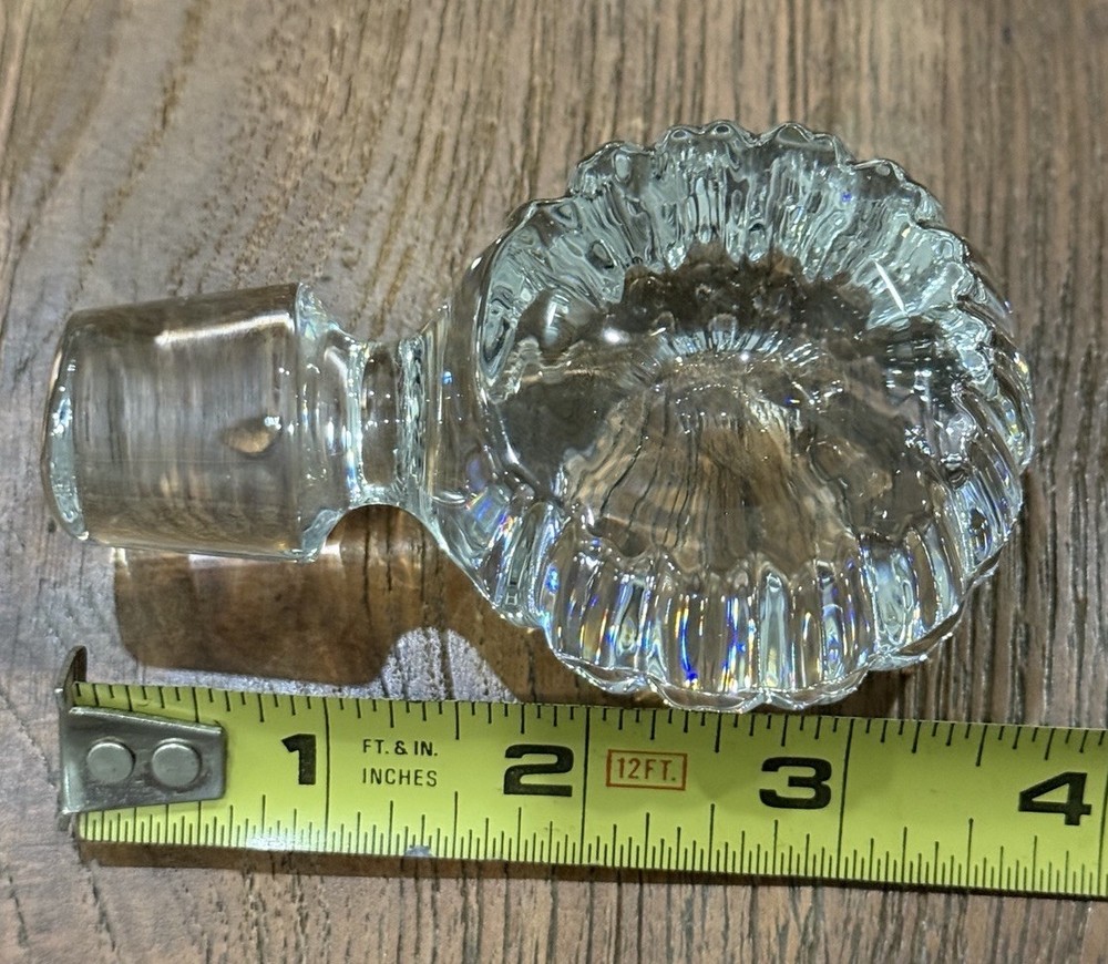 Large Clear Crystal Vintage Bottle Stopper, No Chips