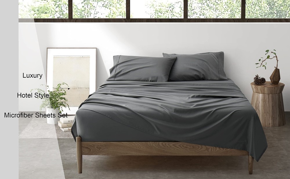 King Sheet Set, 2400 Thread Count Soft Deep Pocket Microfiber Sheets, 4 Piece...