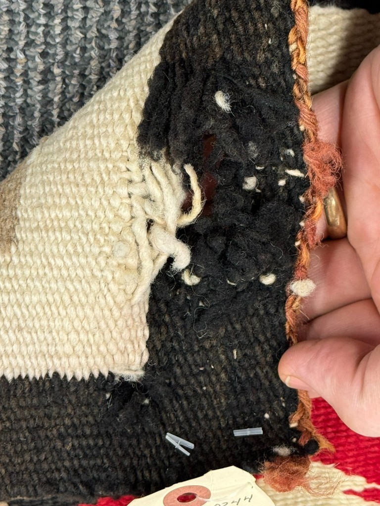 Antique Navajo Textiles Rug ca. 1920's Size 57" L x 41.5" W Hand Woven