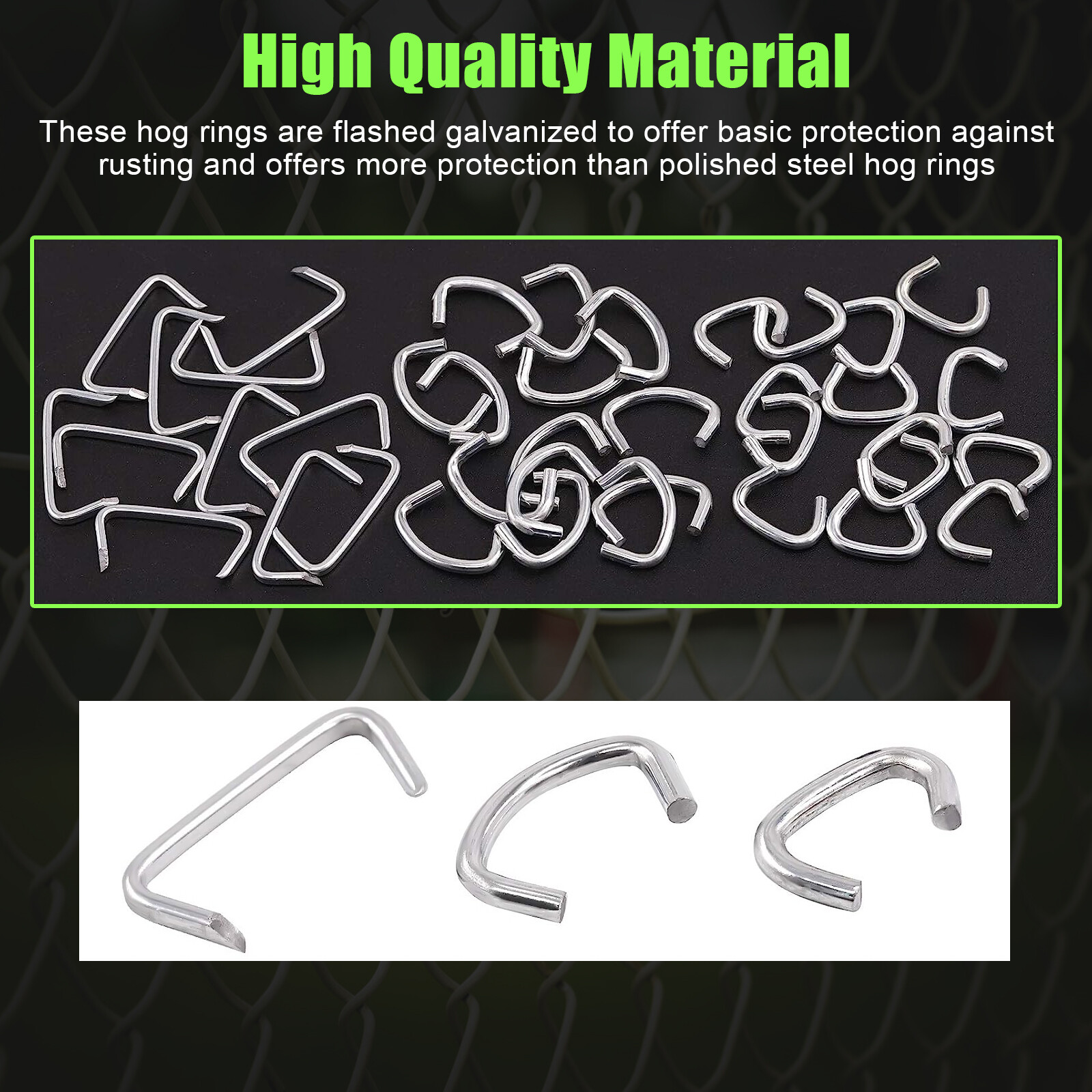 Straight Hog Ring Pliers 240Pcs 3/4 1/2 3/8 inch Rings Kit Upholstery Seat Cover