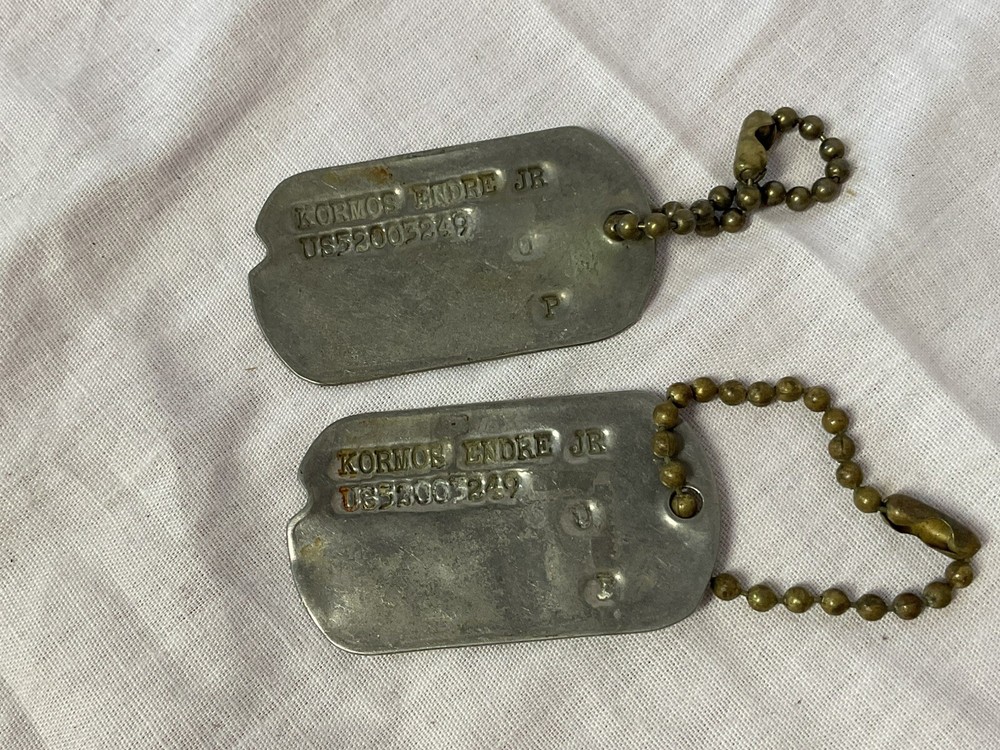 Pair WW II Dog Tags, Endre Kormos Jr