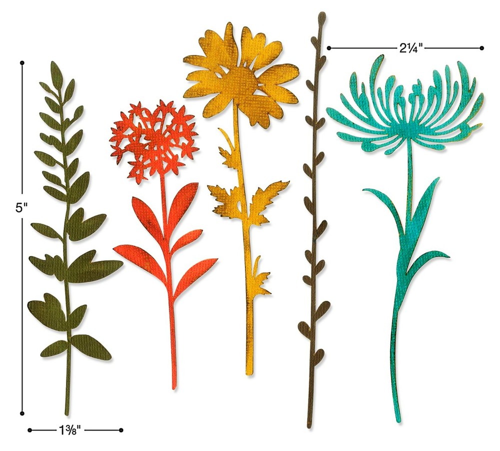 Sizzix Thinlits Wildflower Stems #1 #664163 5pk set Retail $22.99 by Tim Holtz