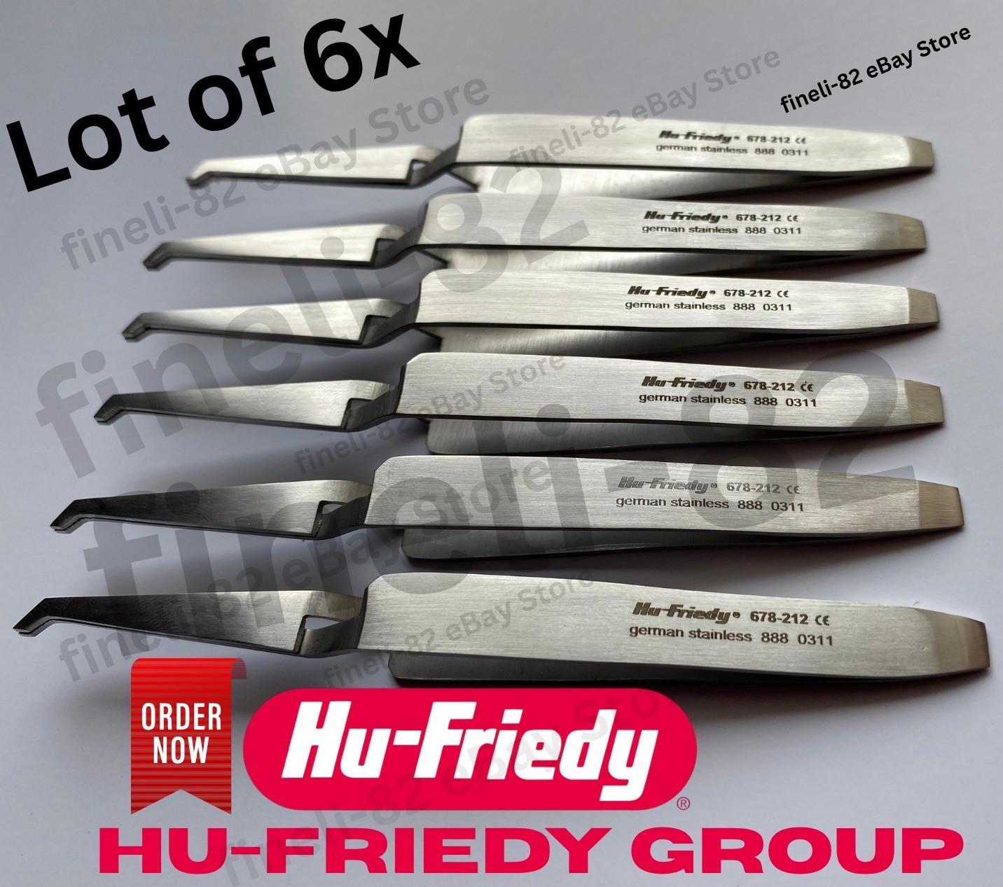 Hu Friedy Dental Direct Bond Bracket Holder Tweezers 678-212 Lot of 6x