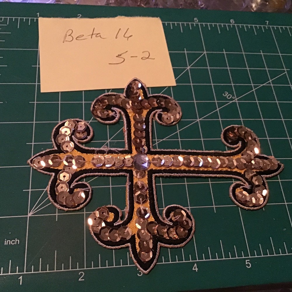 New Appliqué Sequin cross Sew On Patch