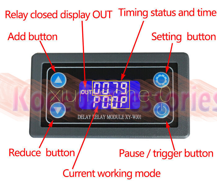 XY-WJ01 Digital LCD Display Cycle Timing Circuit Switch 1CH Delay Relay Module.