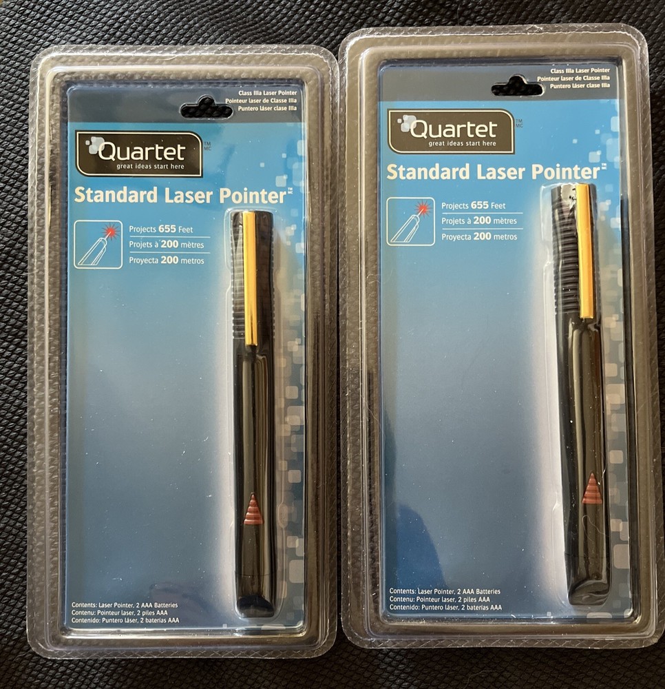 2x LASER POINTER Quartet Mp-1200Q Laser Pointer Red 655 Ft. power Point Present