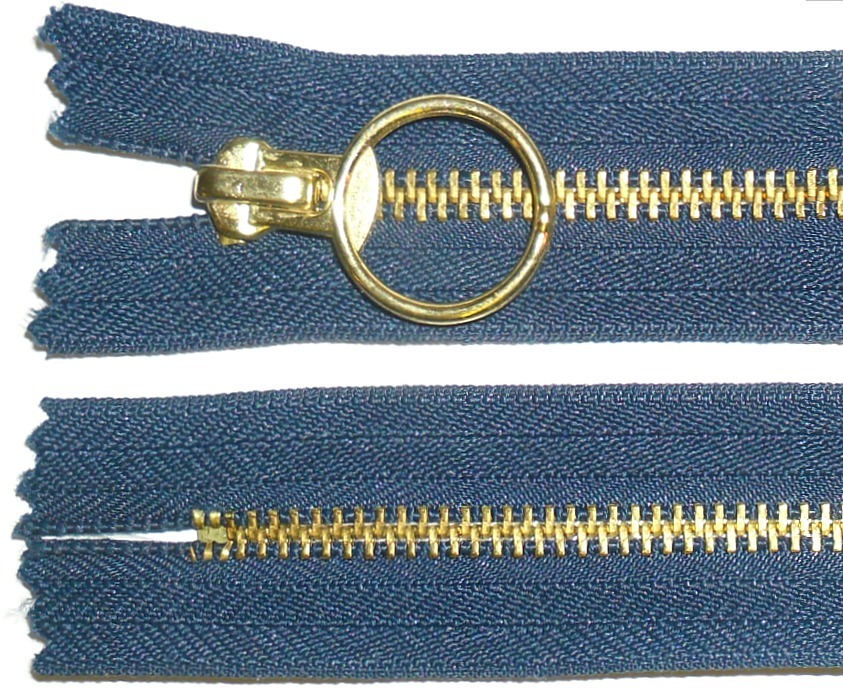 NAVY ZIP, 12"/30CMS, GOLDEN BRASS TEETH, CLOSED END NO.5 CIRCLE PULLER