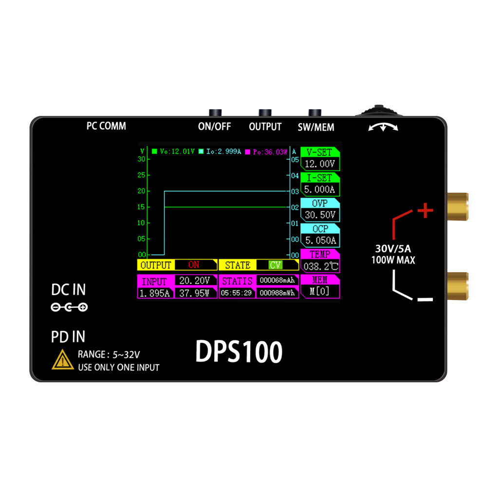 2.4in Screen Adjustable DC Current Power Supply 100W Regulated Power Supply