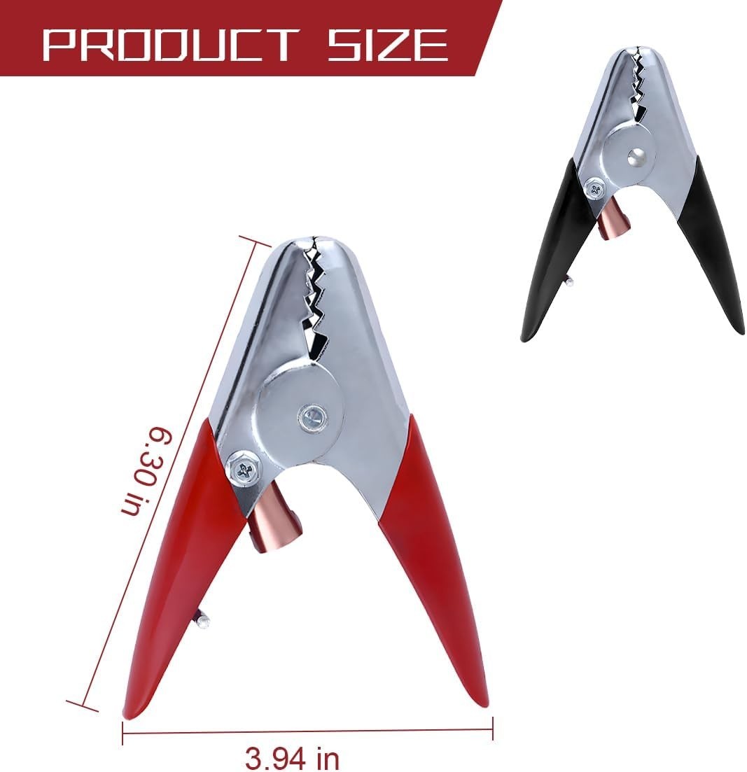 Heavy-Duty 2PCS Alligator Clips - Versatile Jumper Cable Clamps for All Vehicles