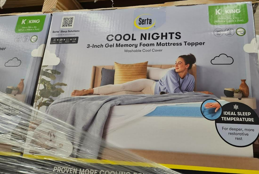 Serta 3" Cool Nights Gel Memory Foam Mattress Topper King