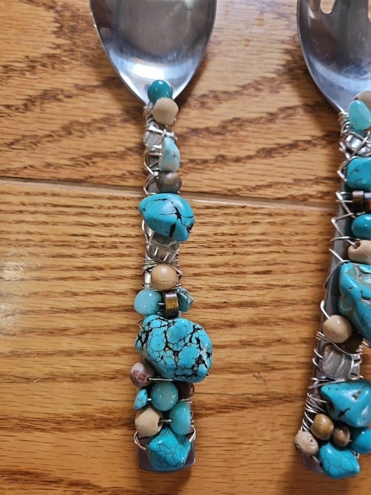 Serving Utensils Unique Turquoise Bead (B16)
